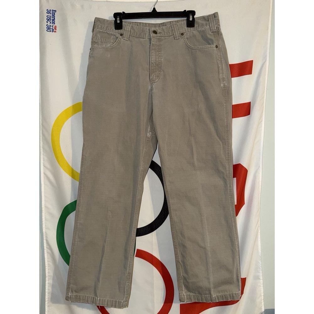 Carhartt Pants Mens 36x30 Workwear Carpenter Cargo Gray 100634